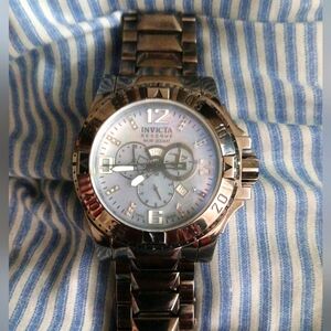 Invicta Excursion Titanium and Diamond 52mm Blue MOP Dial